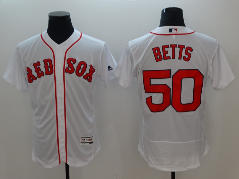 Men Boston Red Sox 50 Betts White Elite MLB Jerseys